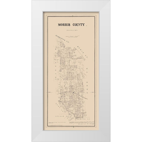 Morris County Texas -Walsh 1880 White Modern Wood Framed Art Print by Walsh