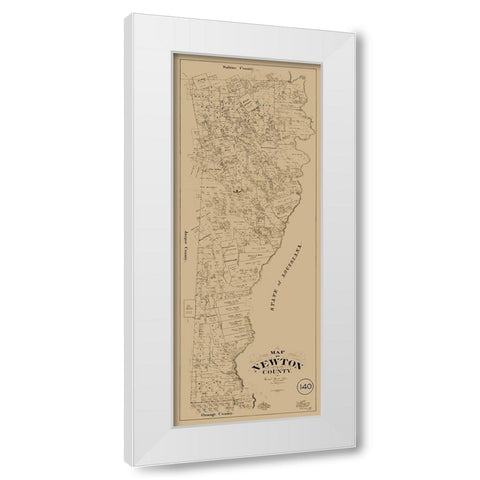 Newton County Texas - McGaughey 1893 White Modern Wood Framed Art Print by McGaughey