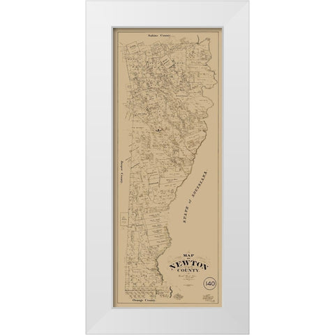 Newton County Texas - McGaughey 1893 White Modern Wood Framed Art Print by McGaughey