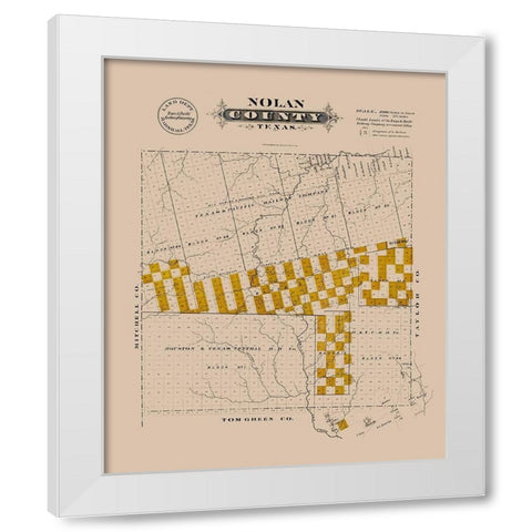 Nolan County Texas - Gast 1870 White Modern Wood Framed Art Print by Gast