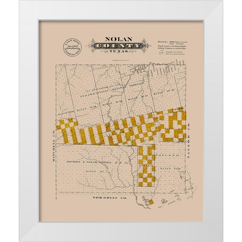 Nolan County Texas - Gast 1870 White Modern Wood Framed Art Print by Gast