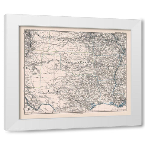 North Texas - Perthes 1872 White Modern Wood Framed Art Print by Perthes