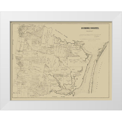 Nueces County Texas - Walsh 1879 White Modern Wood Framed Art Print by Walsh