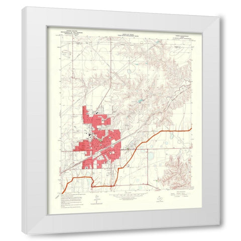 Pampa Texas Quad - USGS 1968 White Modern Wood Framed Art Print by USGS