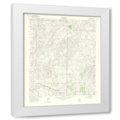 Pakan Texas Quad - USGS 1965 White Modern Wood Framed Art Print by USGS