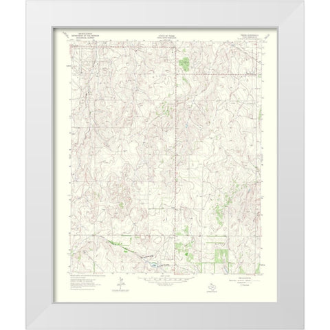 Pakan Texas Quad - USGS 1965 White Modern Wood Framed Art Print by USGS