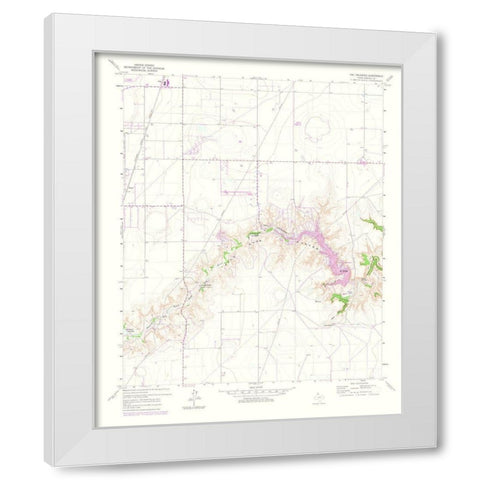 Palisades Texas Quad - USGS 1975 White Modern Wood Framed Art Print by USGS