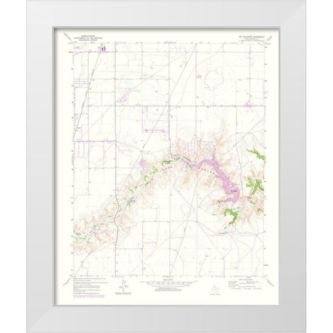 Palisades Texas Quad - USGS 1975 White Modern Wood Framed Art Print by USGS