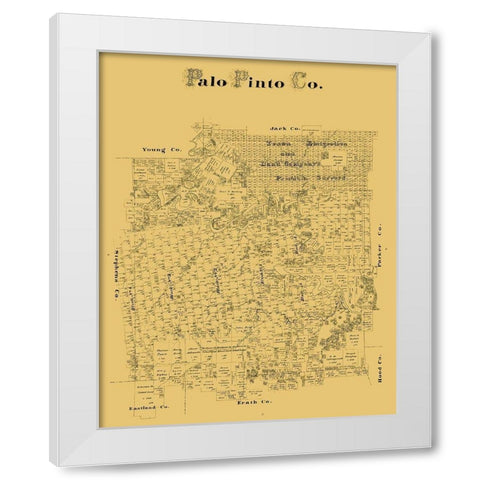 Palo Pinto County Texas - White Modern Wood Framed Art Print by Unknown