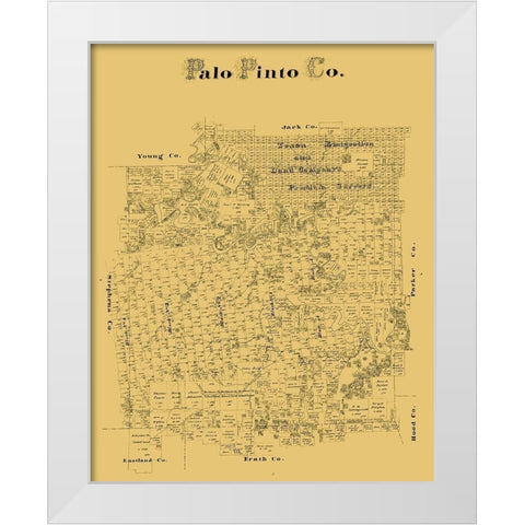 Palo Pinto County Texas - White Modern Wood Framed Art Print by Unknown