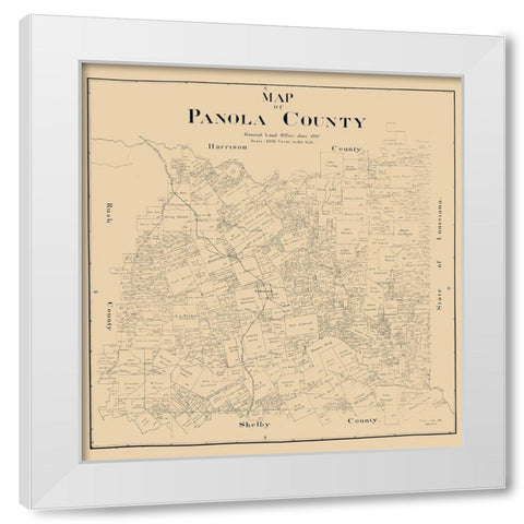 Panola County Texas - Smith 1897 White Modern Wood Framed Art Print by Smith