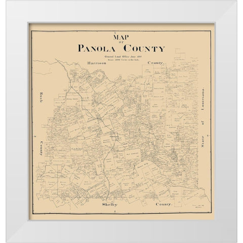 Panola County Texas - Smith 1897 White Modern Wood Framed Art Print by Smith