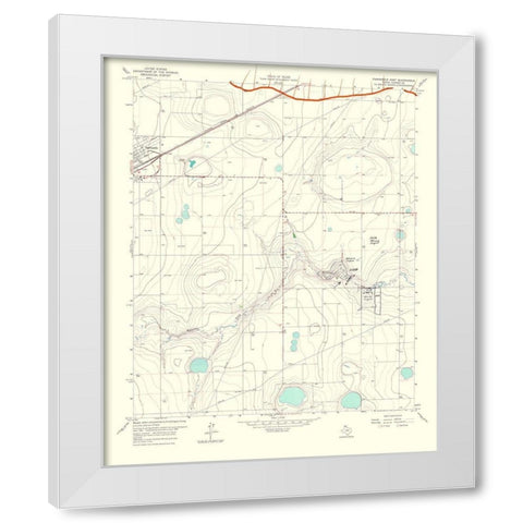 Panhandle East Texas Quad - USGS 1967 White Modern Wood Framed Art Print by USGS