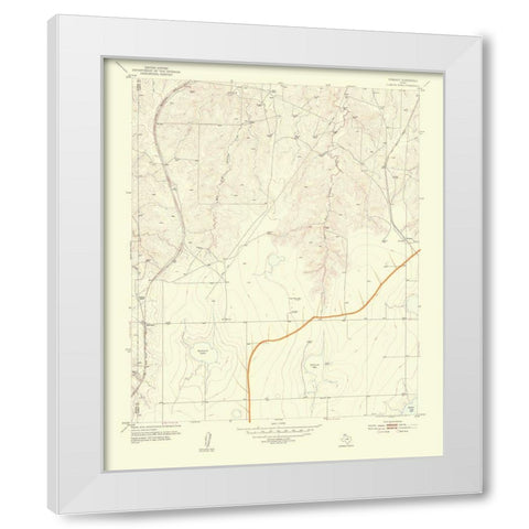 Pomeroy Texas Quad - USGS 1954 White Modern Wood Framed Art Print by USGS