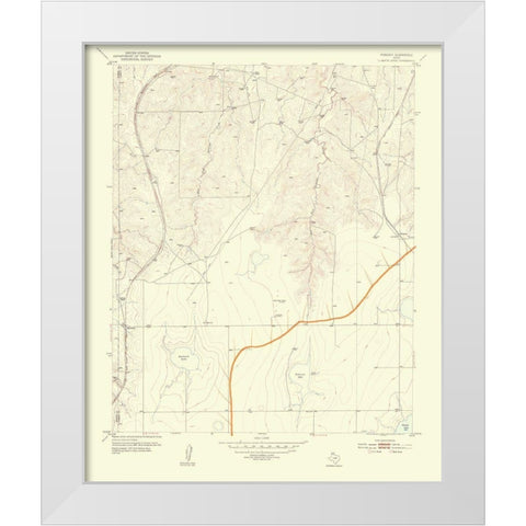 Pomeroy Texas Quad - USGS 1954 White Modern Wood Framed Art Print by USGS