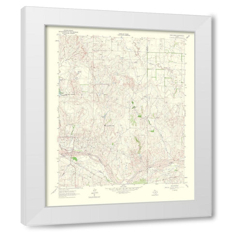 Pond Creek Texas Quad - USGS 1965 White Modern Wood Framed Art Print by USGS