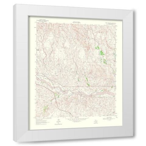 Pond Creek Northwest Texas Quad - USGS 1965 White Modern Wood Framed Art Print by USGS