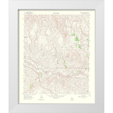 Pond Creek Northwest Texas Quad - USGS 1965 White Modern Wood Framed Art Print by USGS