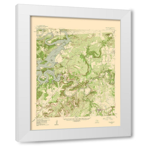 Palo Pinto Texas Quad - USGS 1960 White Modern Wood Framed Art Print by USGS
