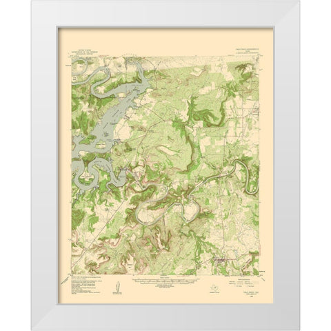 Palo Pinto Texas Quad - USGS 1960 White Modern Wood Framed Art Print by USGS