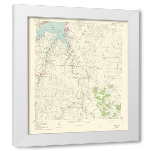 Primrose Texas Quad - USGS 1969 White Modern Wood Framed Art Print by USGS