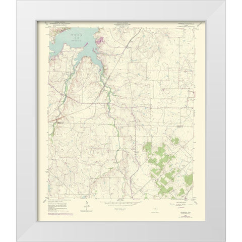 Primrose Texas Quad - USGS 1969 White Modern Wood Framed Art Print by USGS