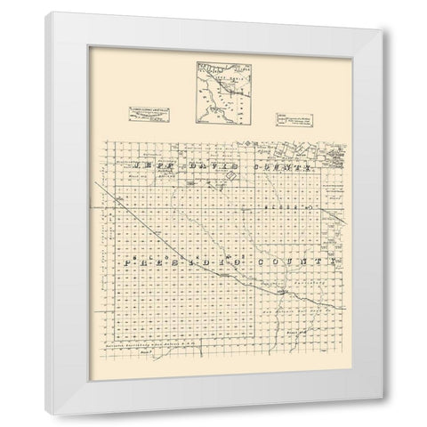 Jeff Davis County Presidio County Texas - Strauss 1894 White Modern Wood Framed Art Print by Strauss