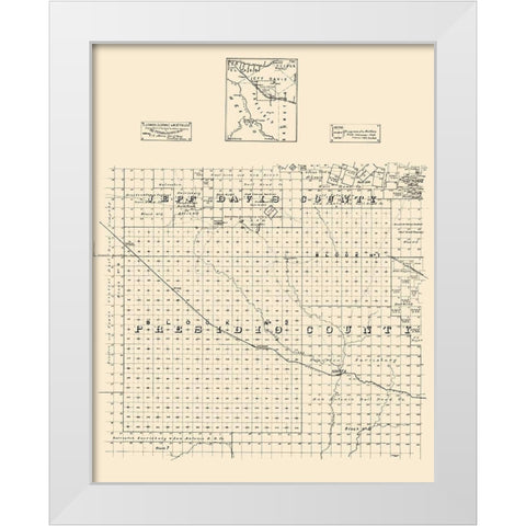 Jeff Davis County Presidio County Texas - Strauss 1894 White Modern Wood Framed Art Print by Strauss