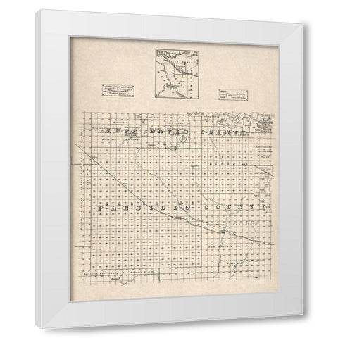 Presidio County Texas - Abrams 1894 White Modern Wood Framed Art Print by Abrams