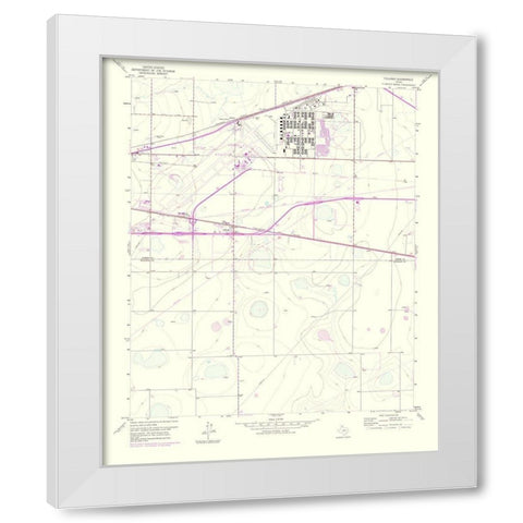 Pullman Texas Quad - USGS 1975 White Modern Wood Framed Art Print by USGS