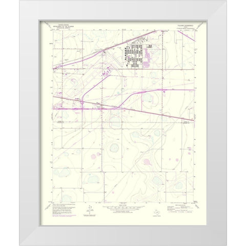 Pullman Texas Quad - USGS 1975 White Modern Wood Framed Art Print by USGS