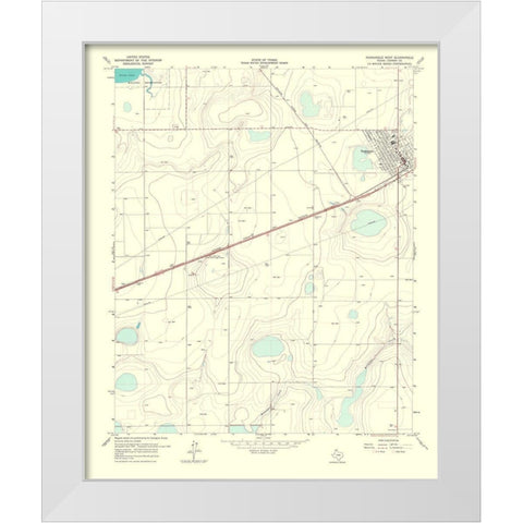 Panhandle West Texas Quad - USGS 1967 White Modern Wood Framed Art Print by USGS