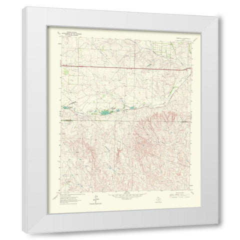 Ramsdell Texas Quad - USGS 1967 White Modern Wood Framed Art Print by USGS