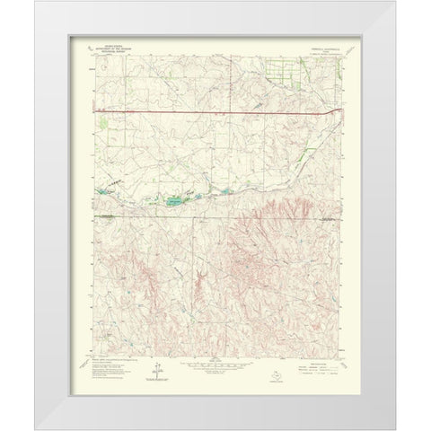 Ramsdell Texas Quad - USGS 1967 White Modern Wood Framed Art Print by USGS