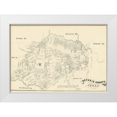 Refugio County Texas - Walsh 1879 White Modern Wood Framed Art Print by Walsh