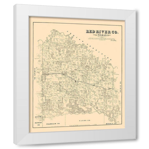 Red River County - Walsh 1879 White Modern Wood Framed Art Print by Walsh