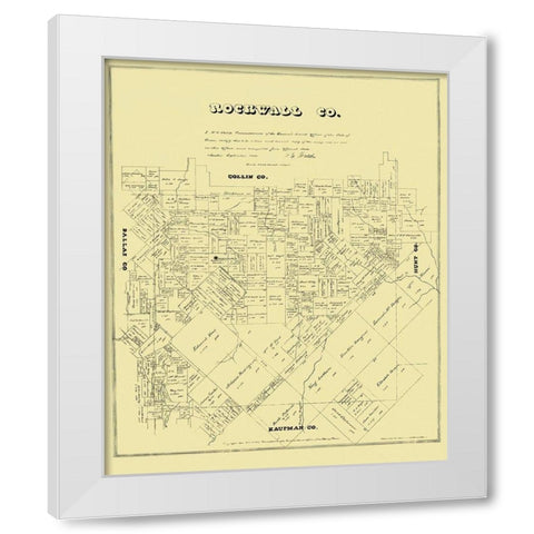 Rockwall Texas Landowner - Land Office 1880 White Modern Wood Framed Art Print by Land Office