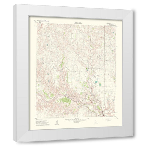 Roach Ranch Texas Quad - USGS 1963 White Modern Wood Framed Art Print by USGS