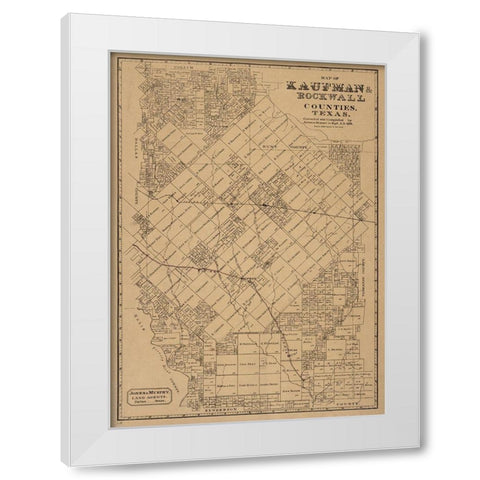 Kaufman, Rockwall County Texas - JonesandMurphy 1878 White Modern Wood Framed Art Print by Unknown