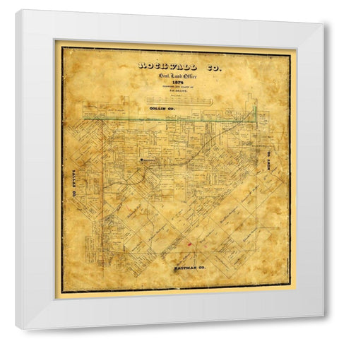 Rockwall County Texas - Arlitt 1874 White Modern Wood Framed Art Print by Arlitt