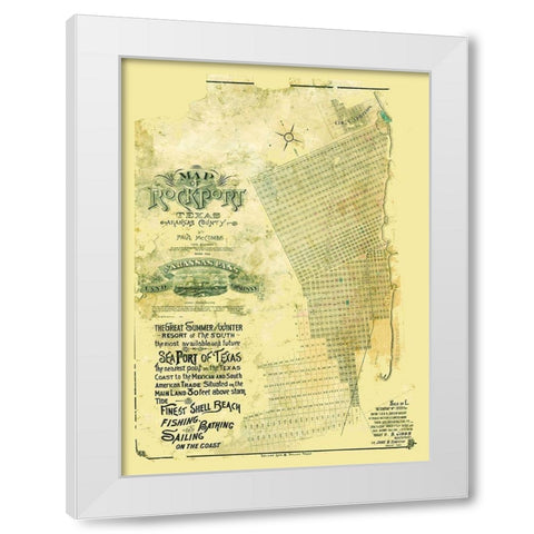 Rockport Texas - McCombs 1888 White Modern Wood Framed Art Print by McCombs