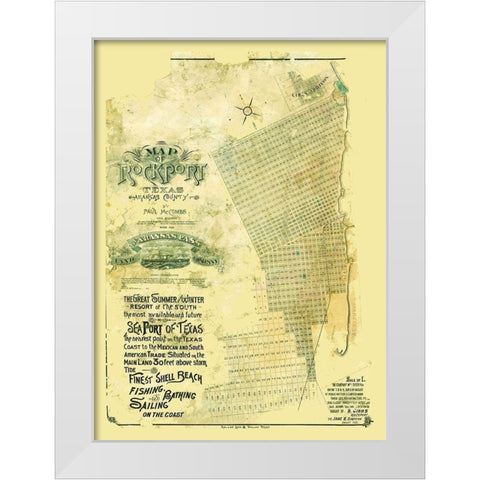Rockport Texas - McCombs 1888 White Modern Wood Framed Art Print by McCombs