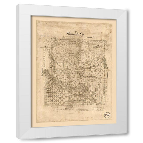 Runnels County Texas - Walsh 1879 White Modern Wood Framed Art Print by Walsh