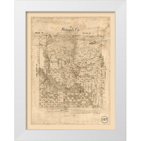 Runnels County Texas - Walsh 1879 White Modern Wood Framed Art Print by Walsh