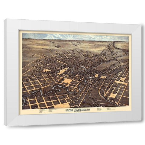 San Antonio Texas - 1873 White Modern Wood Framed Art Print by Unknown