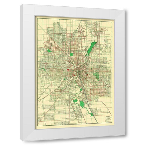 San Antonio Texas - Appler 1900 White Modern Wood Framed Art Print by Appler