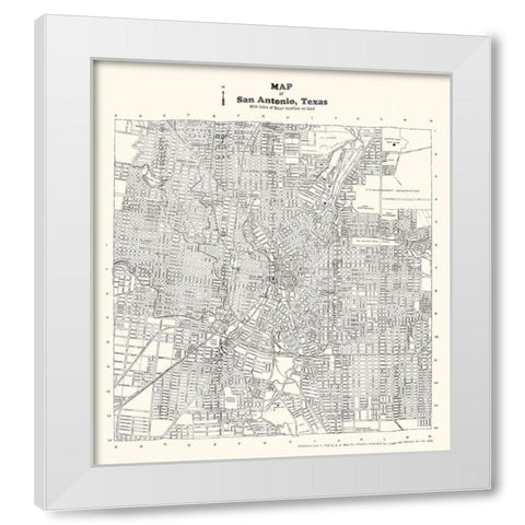 San Antonio Texas - Southwell 1928 White Modern Wood Framed Art Print by Southwell