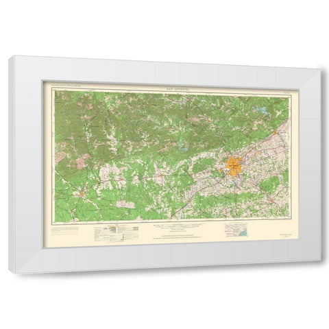 San Antonio Texas Quad - USGS 1964 White Modern Wood Framed Art Print by USGS