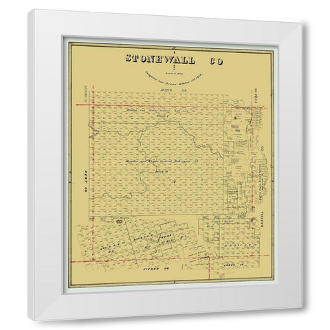 Stonewall County Texas - Wise 1879 White Modern Wood Framed Art Print by Wise