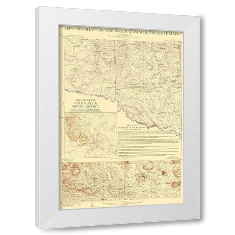 Shafter Terlingua Texas Mining Treasures Quad White Modern Wood Framed Art Print by USGS